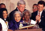 Rosa Louise Parks (February 4, 1913 &ndash; October 24, 2005) was an African American seamstress and figure in the American Civil Rights Movement, most famous for her refusal in 1955 to give up a bus seat when demanded to do so by a white man. Civil rights and political activity
