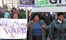 LVEJO Staff and Volunteers attend Ant-War Rally in Chicago